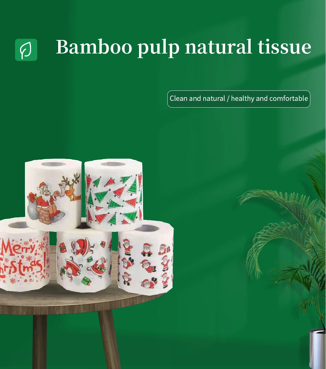 Funny Patter Toilet Paper, Prints Merry Christmas Pattern Toilet Paper Roll 3 Ply Home Hotel Restaurant Using Soft Embossed Customsized Healthy Virgin Pulp
