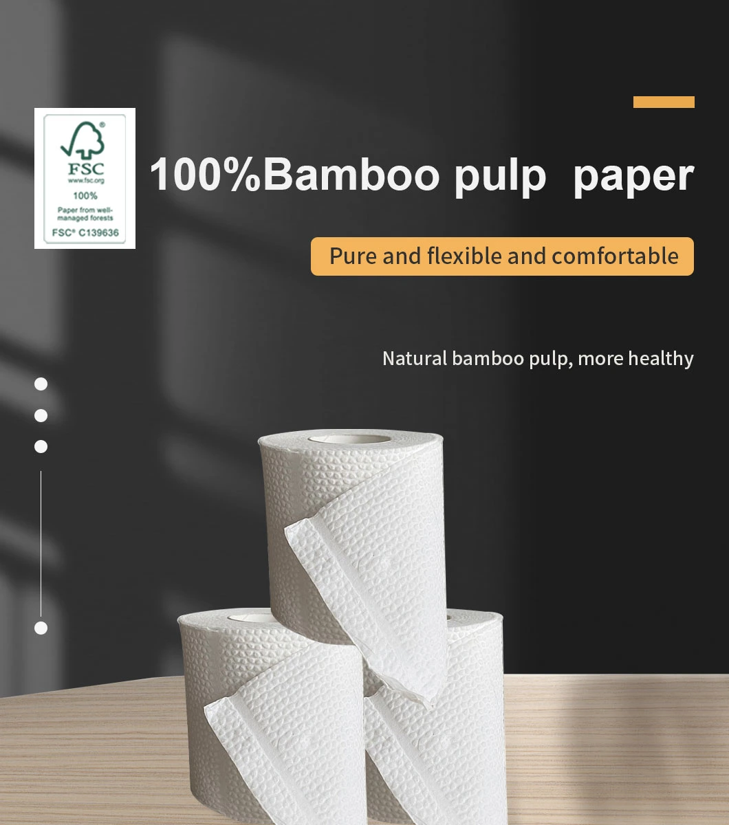 OEM Factory Free Sample Soft 3ply Toilet Paper Bathroom Tissue Bamboo Pulp