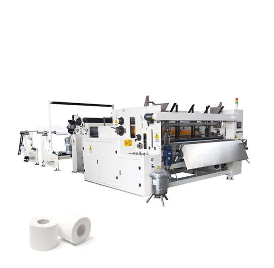Kostengünstige Toilettenpapierrollenherstellungsmaschine. Produktionslinie für Toilettenpapier-Aufwickelmaschinen